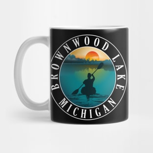 Brownwood Lake Kayaking Michigan Sunset Mug